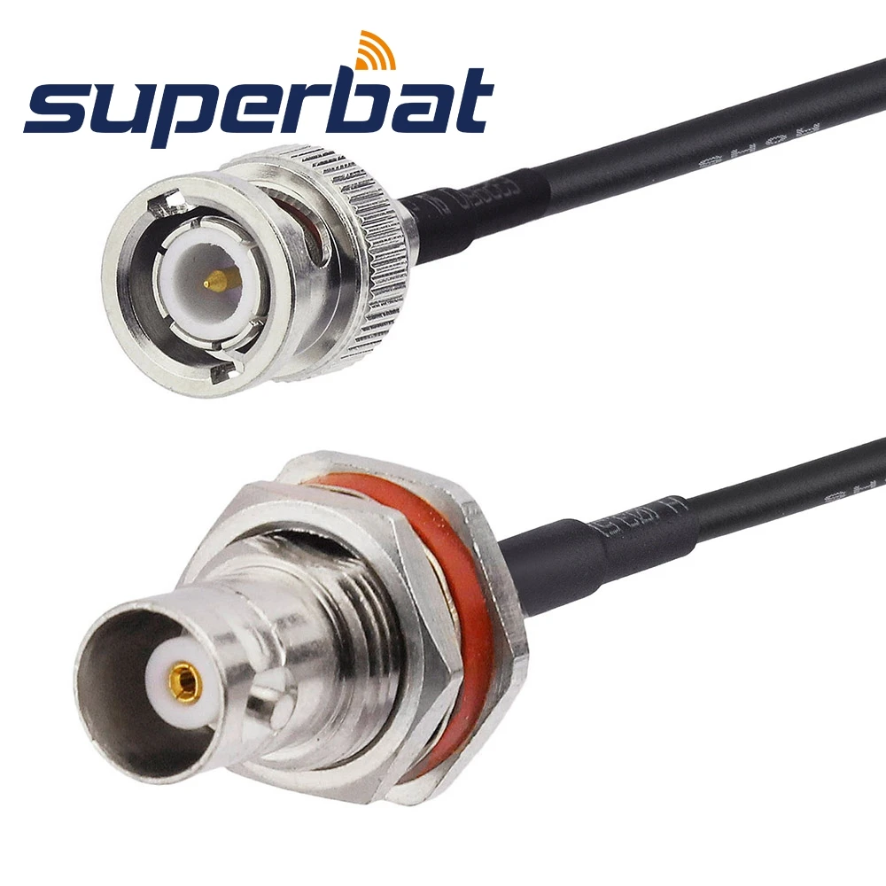 Superbat BNC разъем перегородки для подключения RG174 15 см RF коаксиальный Джампер кабель