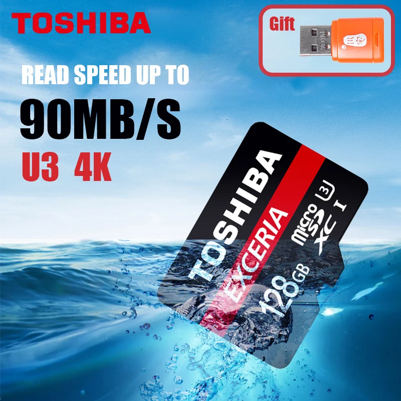TOSHIBA U3 карты памяти 128 ГБ 64 SDXC макс до 90 МБ/с. Micro SD SDHC I 32 16 г U1 Class10 с посылка