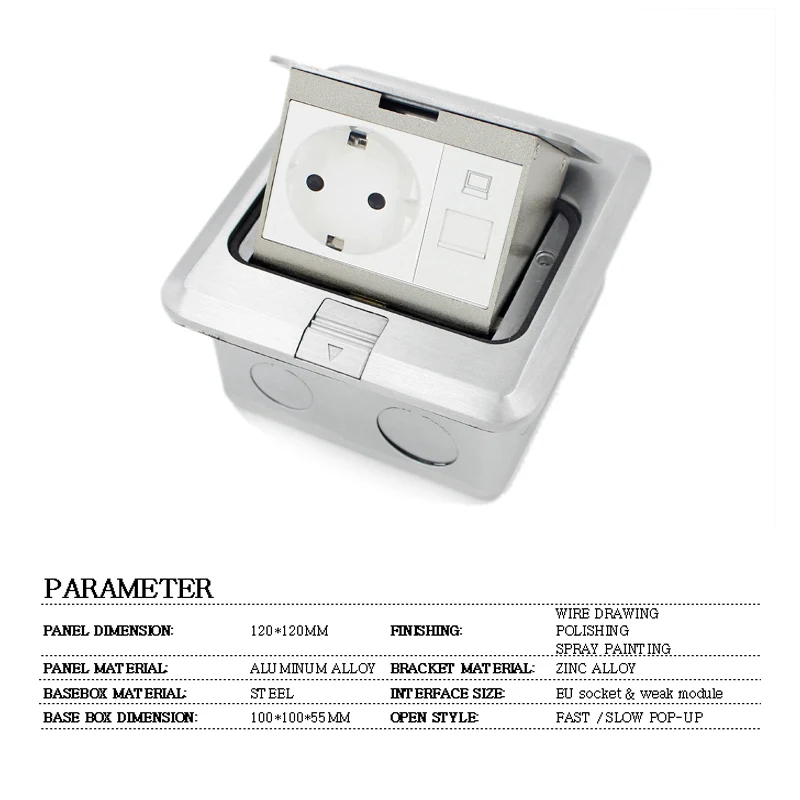 JOHO Aluminum Alloy Pop up Electrical Sockets Promotion 16A 250V EU Socket 2 Pole outlet RJ45 HDMI USB | Обустройство дома