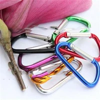5pcs climbing button carabiner camping hiking hook outdoor sports multi colors aluminium alloy safety buckle keychain