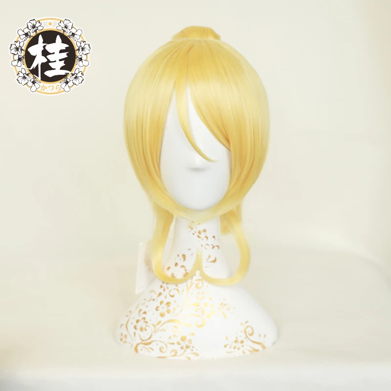UWOWO Eli Ayase парик любовь живые волосы 50 см золотой термостойкий женский для девушек