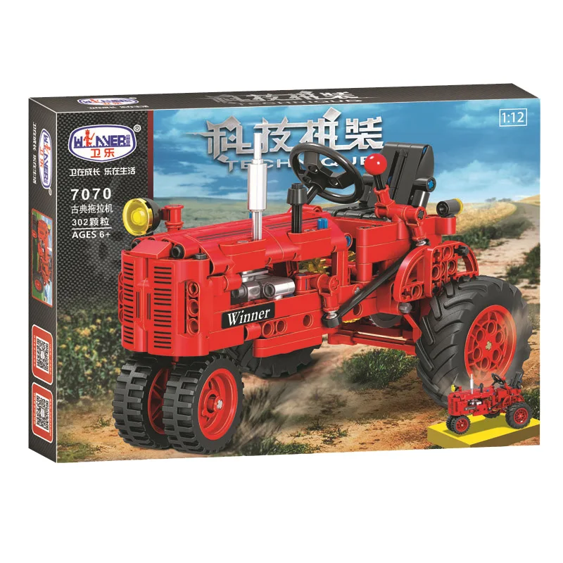 

Technic 7070 302pcs Technic Classical Classic Old Tractor Building Block Brick Toys Compatible Technic