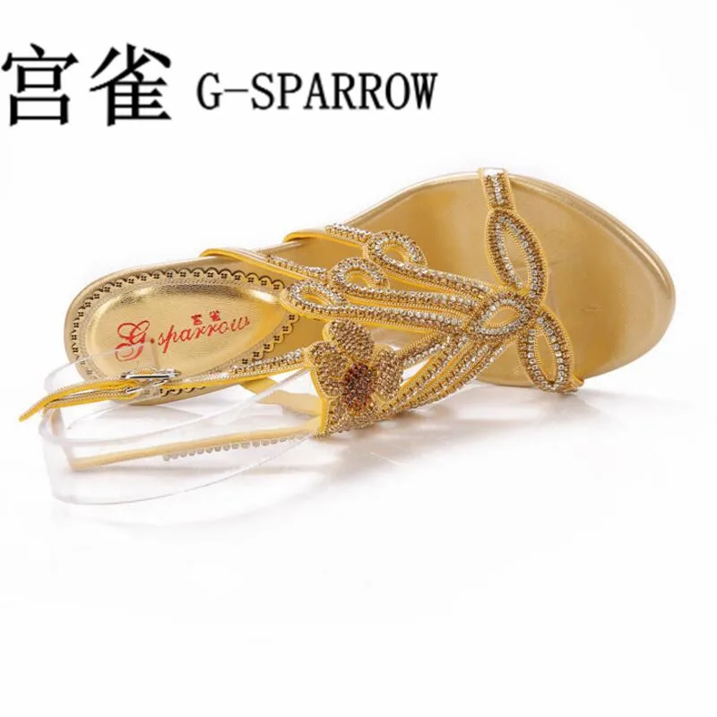 2019 Летняя обувь женщина Хрустальный цветок Большие размеры свадебные босоножки