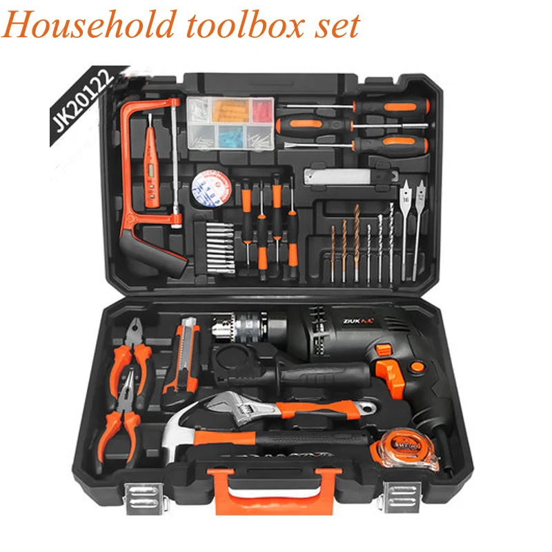 Toolbox Household Hardware Multi-function Tools Kit Set Car Repair Hardware Tool Electric Drill Combination JK20122
