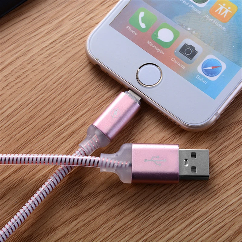 Светодиодный спиральный кабель Lumines для iPhone 7 X XS max USB быстрой зарядки и передачи