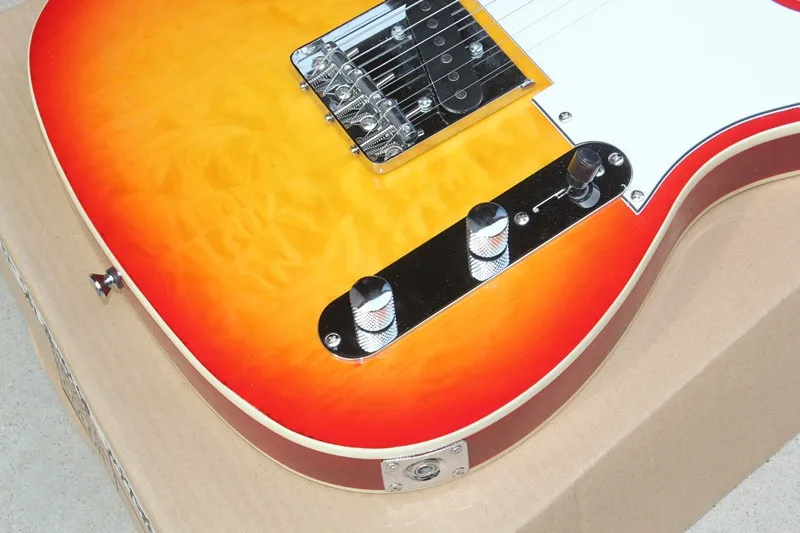 Заводская изготовленная на заказ электрическая гитара цвета вишни Sunburst с