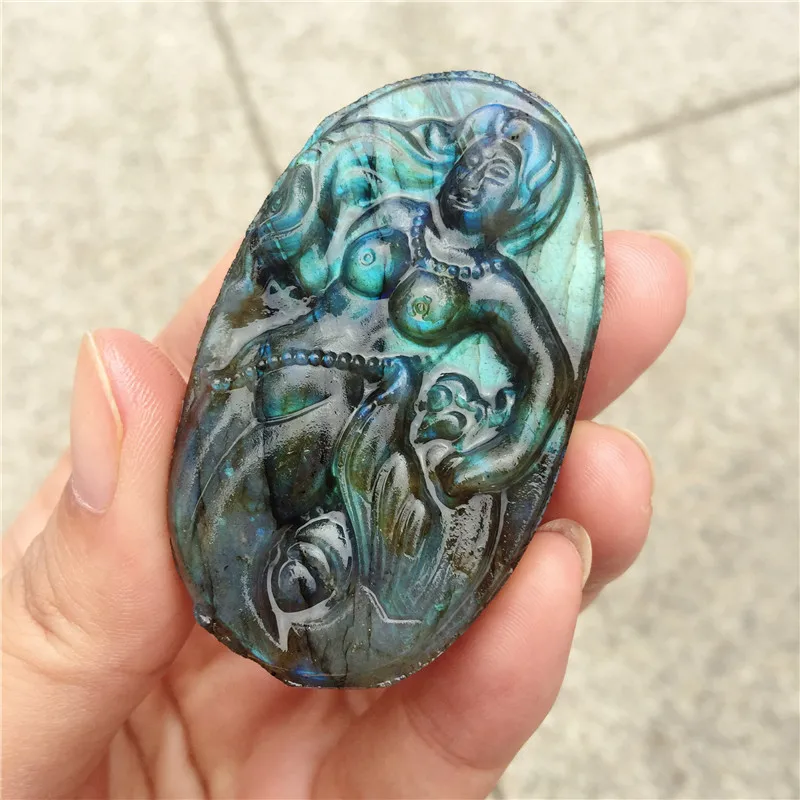 Красивые хрустальные резные украшения натуральный ручной работы лабрадорит