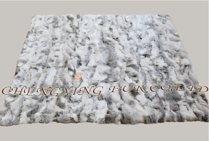 CX-D-11B-X 218X218cm Оптовая Продажа Модный лоскутный коврик из натурального кроличьего