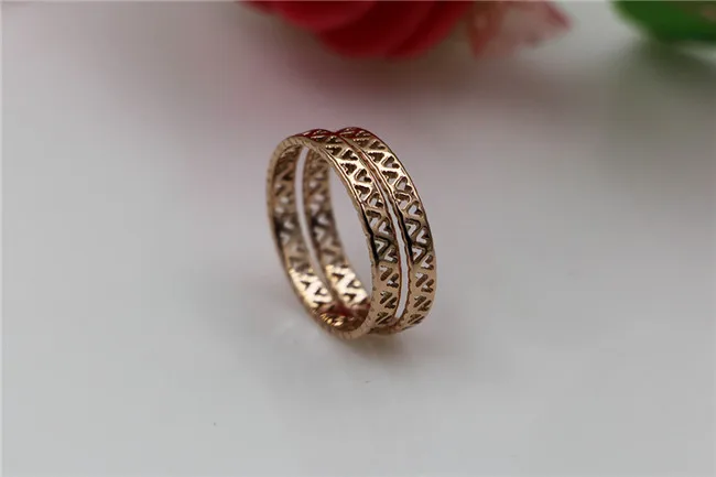 Женское кольцо с сердечком Martick розовое золото из нержавеющей стали 316L размер 4-9