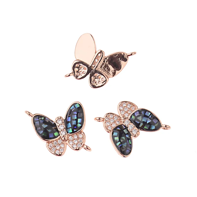 

OIQUEI CZ Crystal Rhinestone Butterfly Enamel Pendant Charm Metal Jewelry Connectors For DIY Bracelet Necklace Making