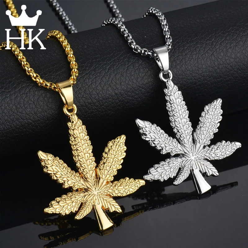 Новый Iced Out травы хип-хоп Цепочки и ожерелья серебряный позолоченный кулон