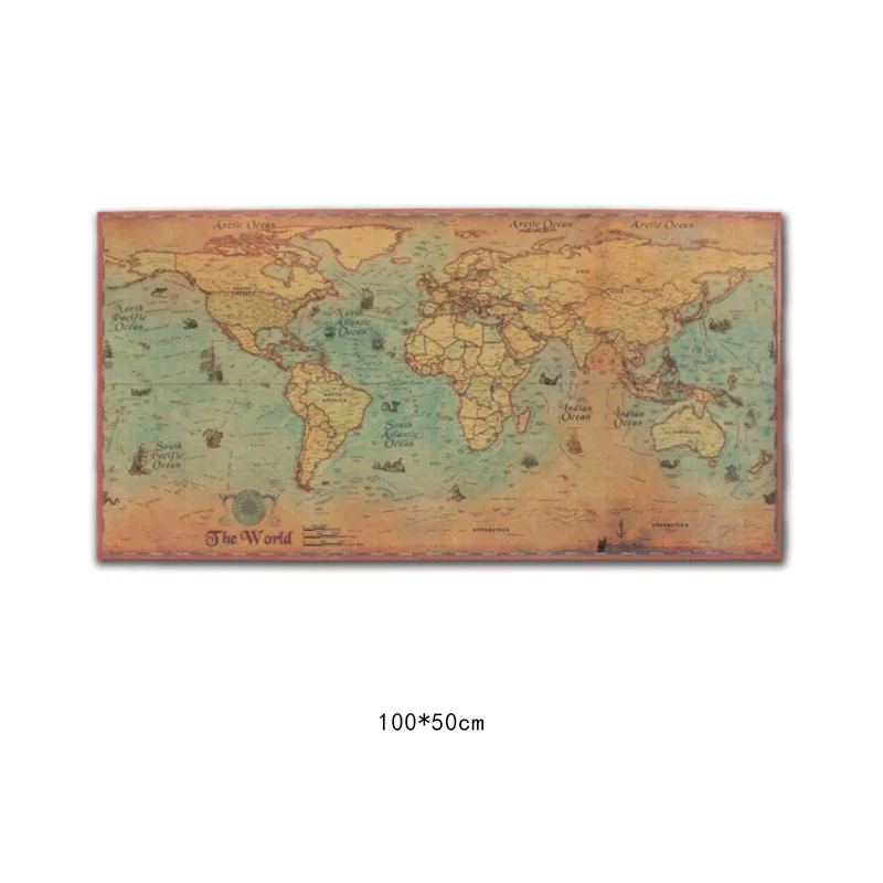 Zotoone морских океана морские карта мира ретро старый Art Бумага Картина Home Decor