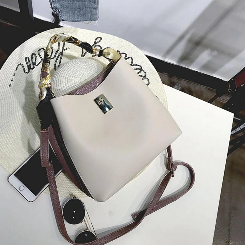 Женская сумка мешок из ПУ кожи с лентой|sac fashion|fashion handbaghandbags fashion |
