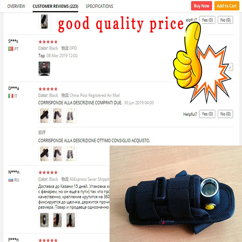 360 Degrees Rotatable LED Flashlight Pouch Holster With Clip Belt Molle Lighting Accessories Torch Case Torch Cover Hunting Bag