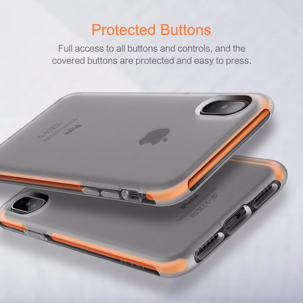 Оригинальная крышка корпуса ля iPhone X Эластичный Мягкий ТПУ + гибкий TPE Гибридный