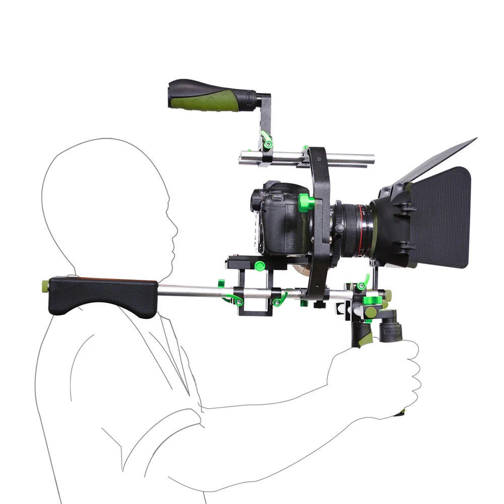 DF DIGITALFOTO DSLR rig follow focus + Матовая коробка кольцевой ремень видео 5D2 камера наплечное