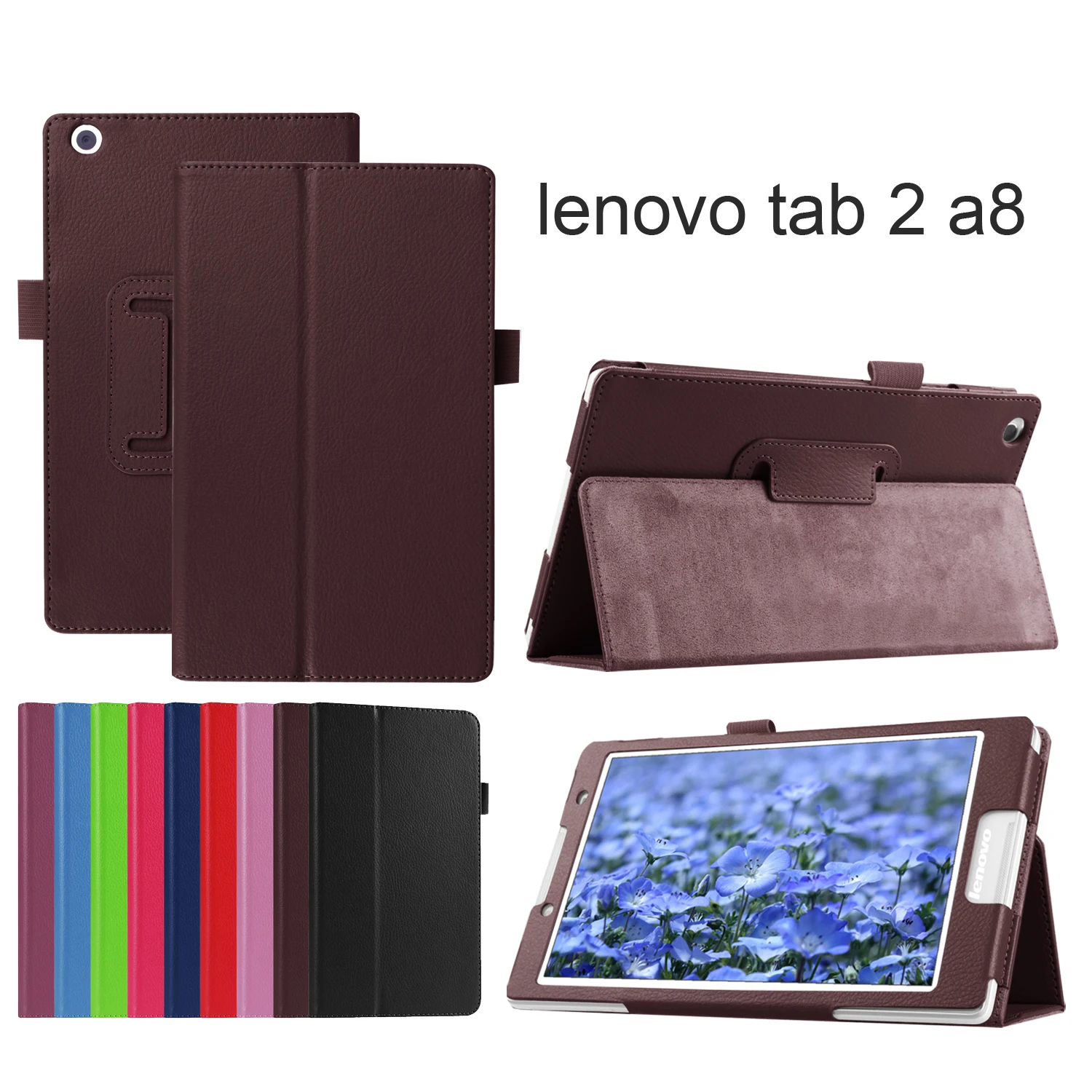 Искусственная кожа задняя крышка Защитная Пленка чехол для lenovo Tab 2 A8-50 A8-50F A8-50LC B3-850F TB3-850M чехол+ Защитная пленка на экран+ стилус