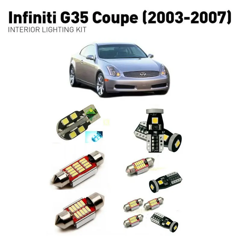 Светодиодные внутренние фары для Infiniti g35 coupe 2003 2007 10 шт. светодиодные автомобилей