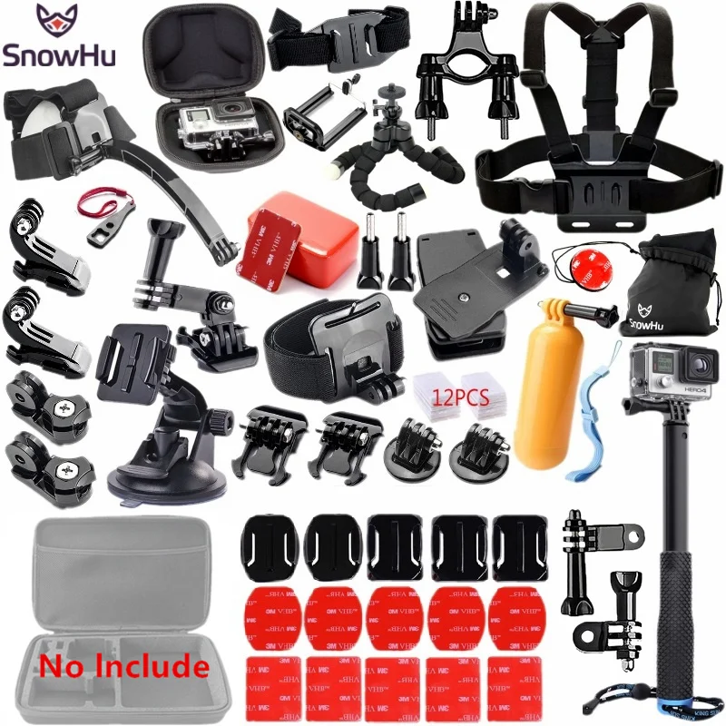 GS98B Аксессуары snowhu для GoPro Набор для go pro hero 8 7 6 5 4 комплект 3 способ селфи палка для Eken h8r/для xiaomi для yi EVA чехол GS98 - Цвет: GS98B