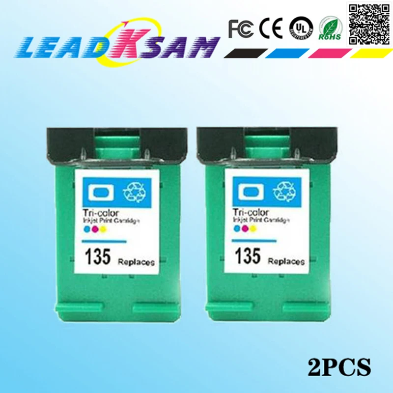 2X цветной картридж с чернилами совместимый hp135 C8766HE для 135 Deskjet 460 5743 5943 6543 6543d 6623 6843