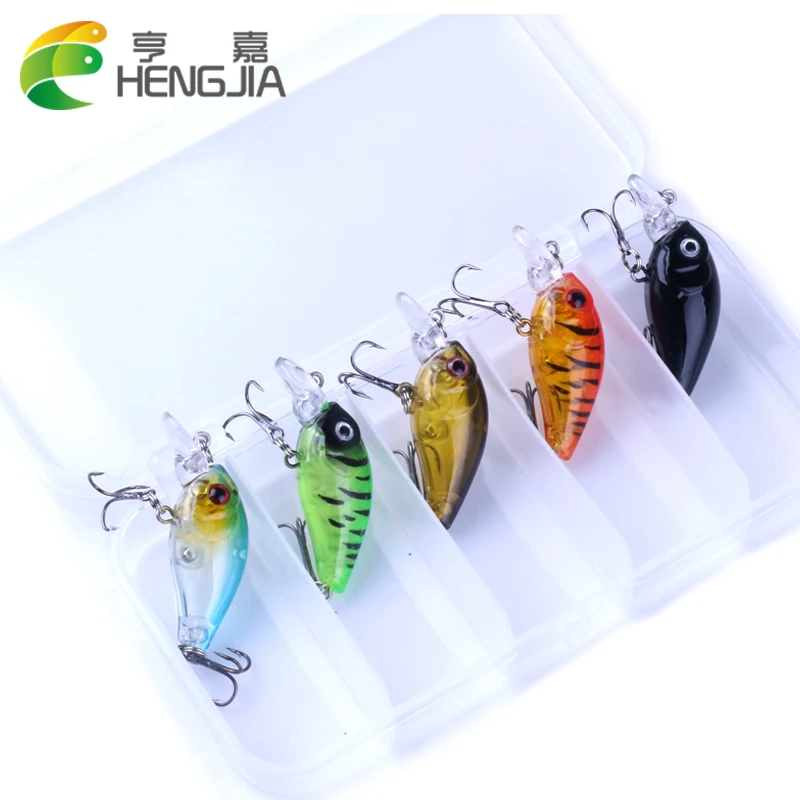 

HENGJIA 5pcs 4g 4.2g Fishing Lure set Minnow floating Bait Crankbait kit Pesca Jig Fishing wobblers carp Fishing Tackle Box