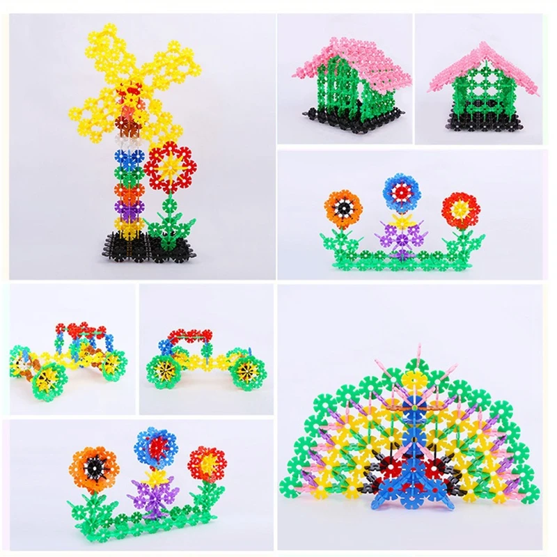 200 шт. 3 см DIY пластиковые строительные блоки снежинки модели собранных кирпичей