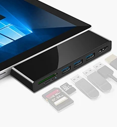 Rocketek usb 3,0 кард-ридер концентратор 4K HDMI 1000 Мбит/с гигабитный Ethernet адаптер SD/TF micro SD 3,5 мм аудио для microsoft Surface GO