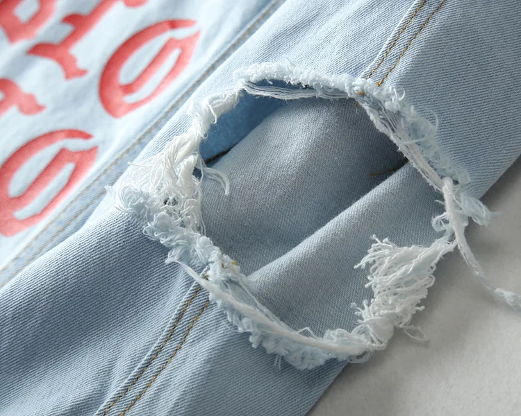 

2018 new arrive man autumn oversized cowboy Jacket I FEEL LIKE PABLO Denim Coat hip hop broken hole kanye west fashion Outerwea