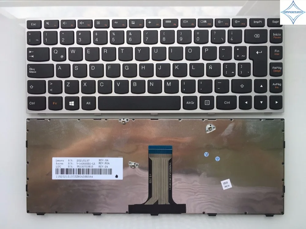 Новая клавиатура для ноутбука lenovo G40 с серебристой рамкой|laptop keyboard|teclado laptoplaptop
