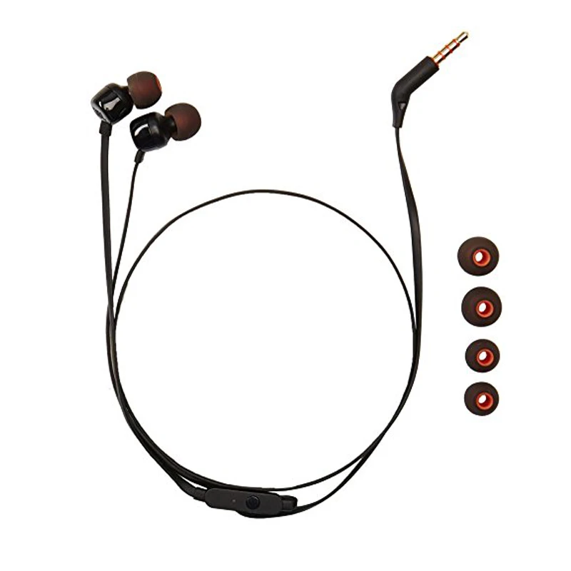 JBL T110 наушники плотно прилегающие к уху, проводной/Беспроводной с микрофоном, спортивные музыкальные чистый басов гарнитура для iPhone смартфона