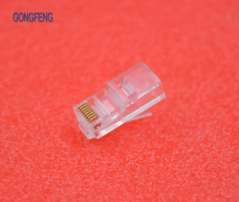 GONGFENG 10 шт. промышленный Расширенный 8P8C RJ45 сетевой разъем CAT5e позолоченный