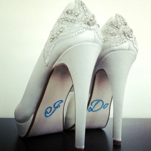 I Do + Me Too набор Свадебная наклейка для обуви Стразы с аппликацией|rhinestone applique|crystal
