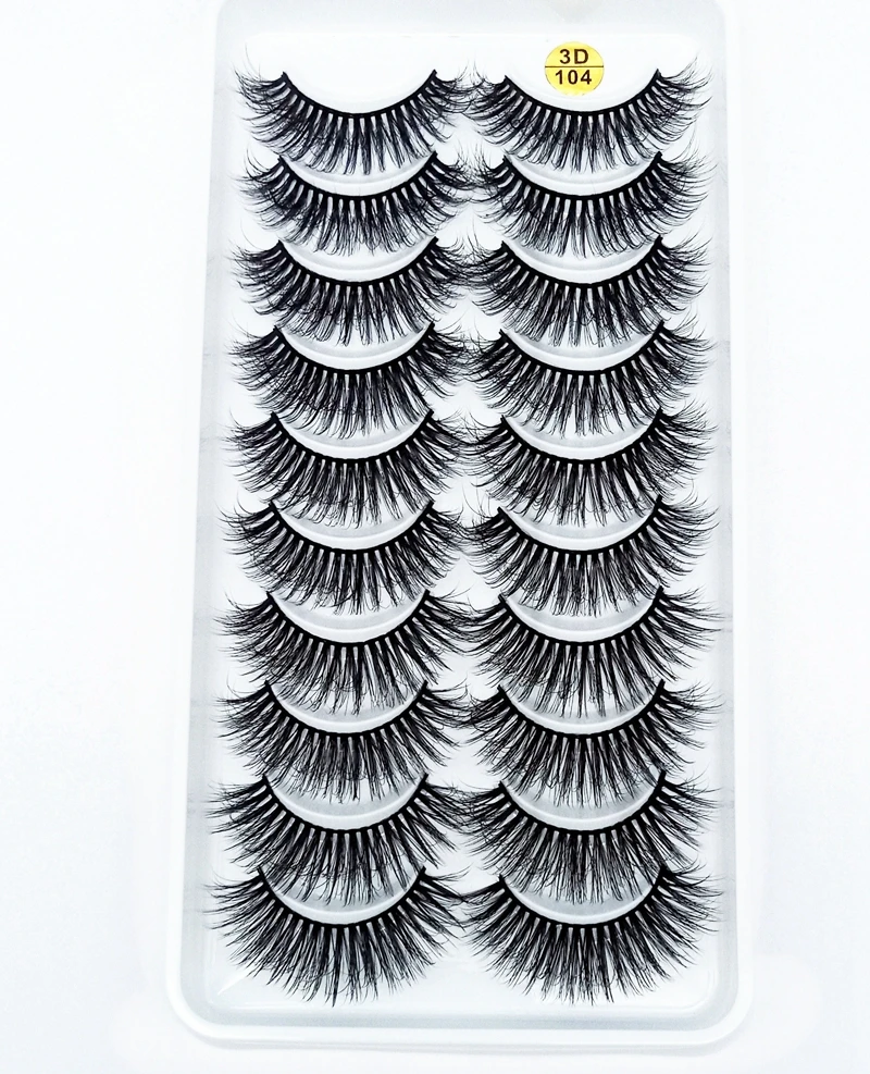 

NEW 10 Pairs 3D Soft Mink Hair False Eyelashes Handmade Crisscross Wispy Fluffy Long Lashes Natural Eye Makeup Tools Eye Lashes