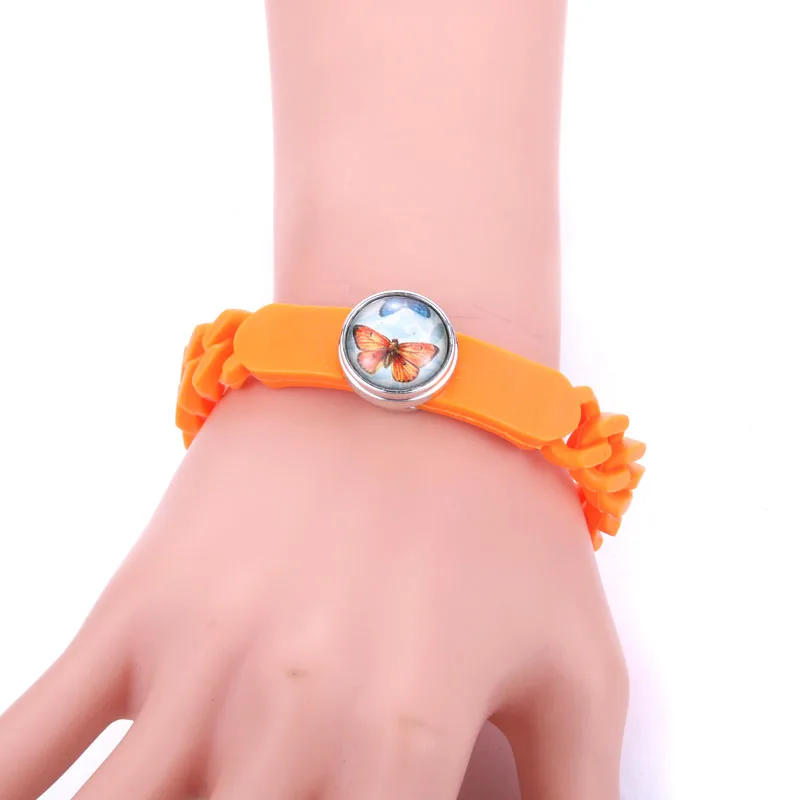 New Elasticity Rubber Snap Bracelet for Women Colorful Silica Gel Bracelets &amp Bangles Fit 18mm 20mm Button Jewelry | Украшения и