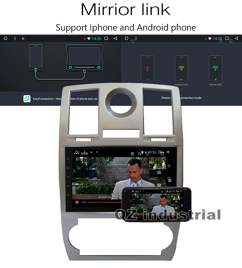 QZ промышленный " HD 8 ядерный Android 8,1 T8 для Chrysler 300C 2000- Автомобильный dvd-плеер с gps 3g 4G wifi BT RDS навигационное радио