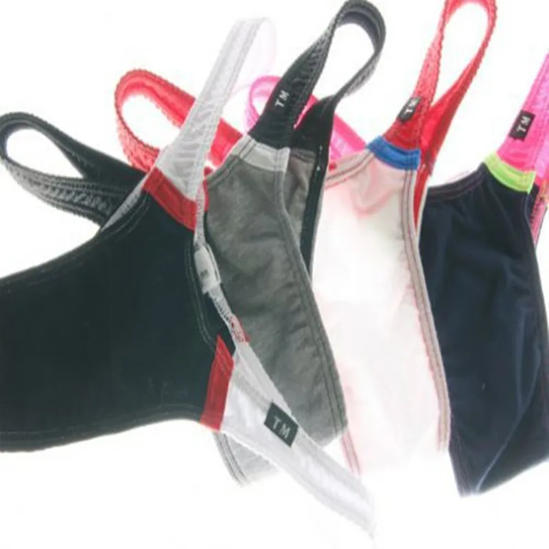 Мужские стринги с мешочком для пениса Черные бандаж сексуальное нижнее белье