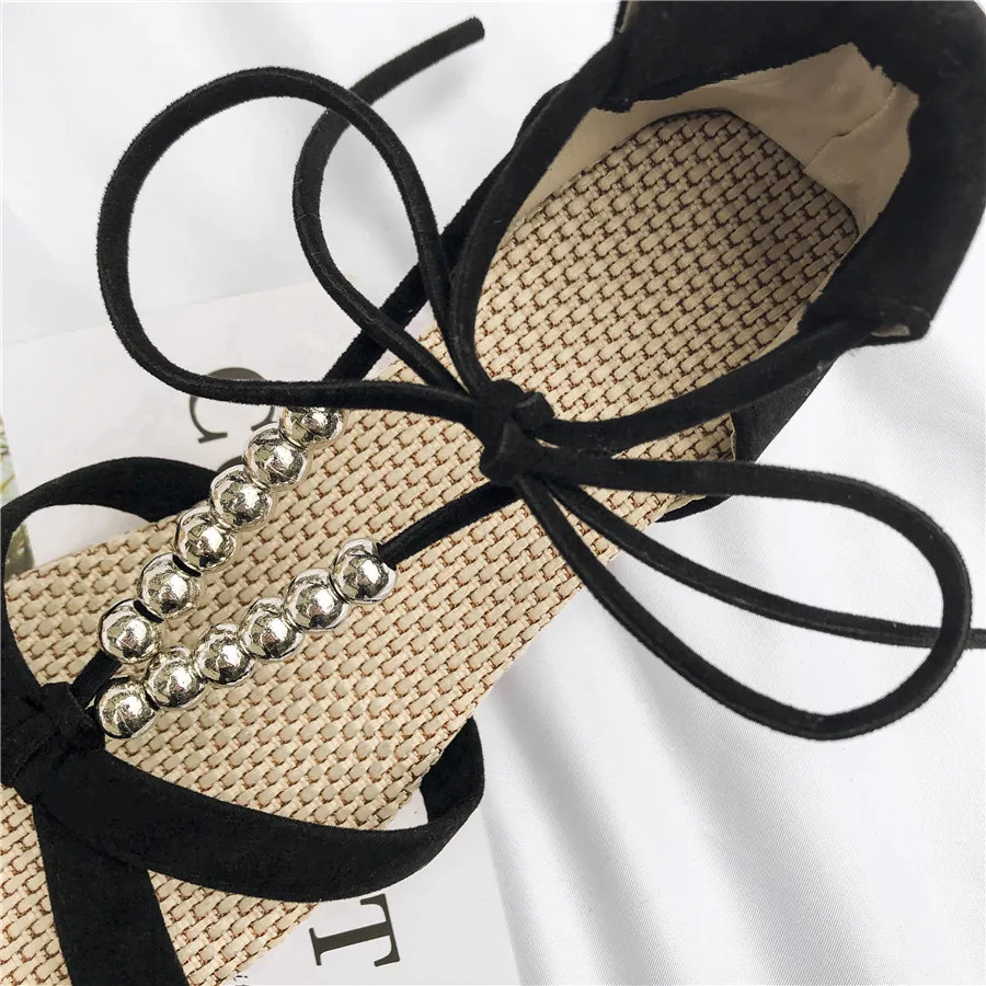 Женские босоножки с открытыми ремешками черные сандалии в римском стиле