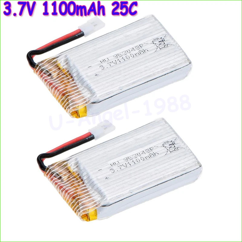 2 шт./лот 3 7 V 1100mah 25C 1S вольт 30C Lipo батарея Akku + X4 зарядное устройство для Syma X5SC X5SW RC