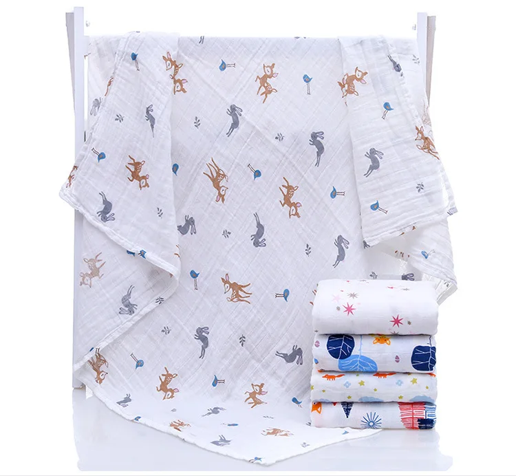 Новый модный многоцветный узор 100% органический хлопок одеяло для младенцев