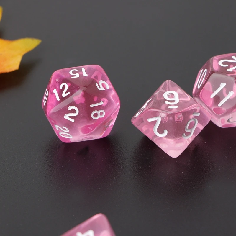 7 шт./компл. прозрачные полигедральные игральные кости для Dragon Pathfinder D20 D12 2xD10 D8 D6 D4 |