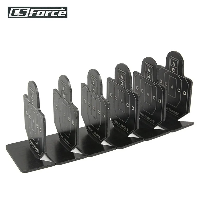 

FMA 6pcs AB Brave Warrior Shooting Metal Targets Set Outdoor AEG GBB Airsoft Tactical Trigger Time Practice Nock Down Target #