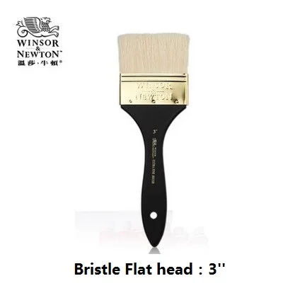 Flat head 3 WINSOR& NEWTON щетина дополнительные картины маслом и кисти для акриловых красок художник специальная Кисть Деревянная ручка - Цвет: Flat head 3