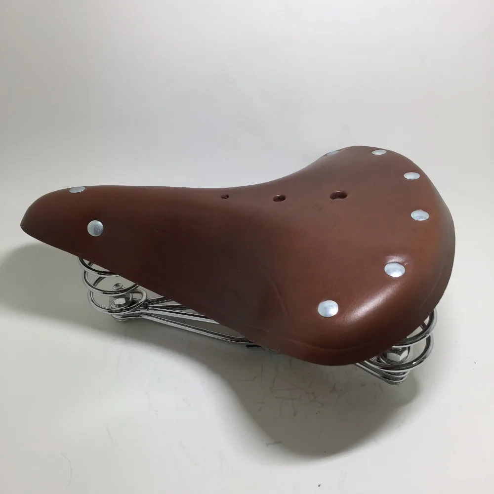 TDX4chocolate TDX-4,, винтажное велосипедное седло 2628 из натуральной кожи, старое стильное Велосипедное весеннее седло из натуральной кожи, автомобильное сиденье - Цвет: TDX4chocolate