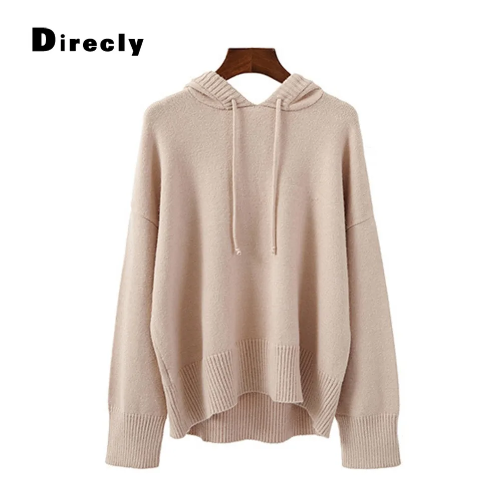 Свитшот женский с капюшоном и длинным рукавом однотонный|Женские толстовки