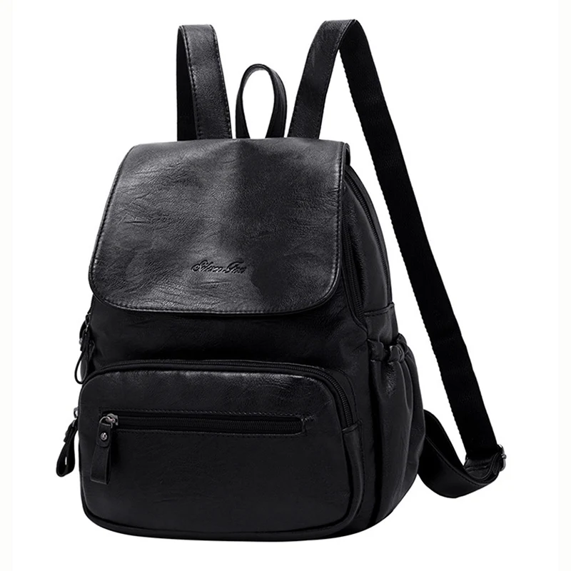 Trend new Women bag Solid Color PU Leather backpacks fashion casual youth student | Багаж и сумки