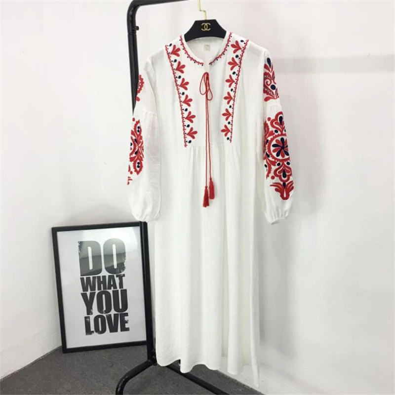 Женское винтажное Повседневное платье-трапеция с рукавами-фонариками Длинные