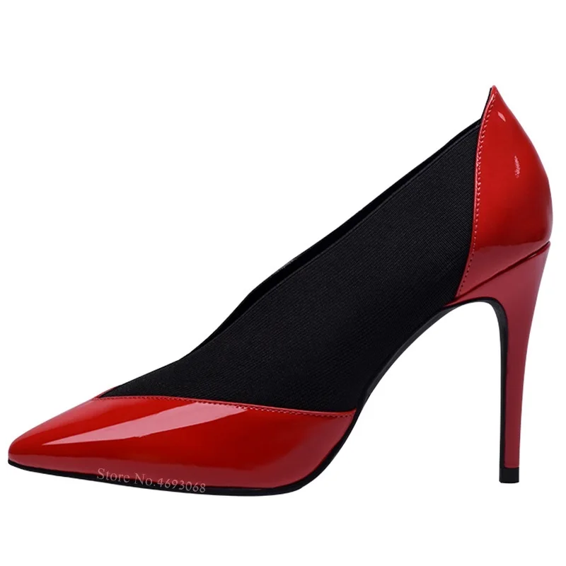 Туфли-лодочки женские из натуральной кожи с глубоким V-образным вырезом | Туфли