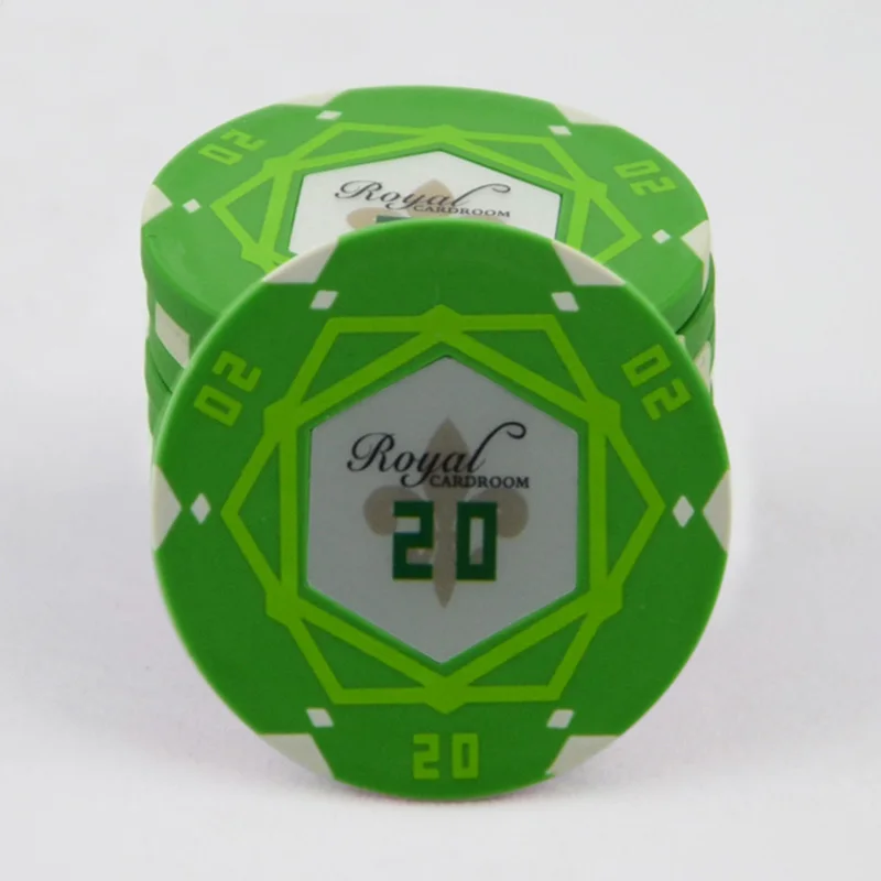 25 шт./компл. покерные чипсы Техасский Холдем 14 г глина Круглый Королевский казино