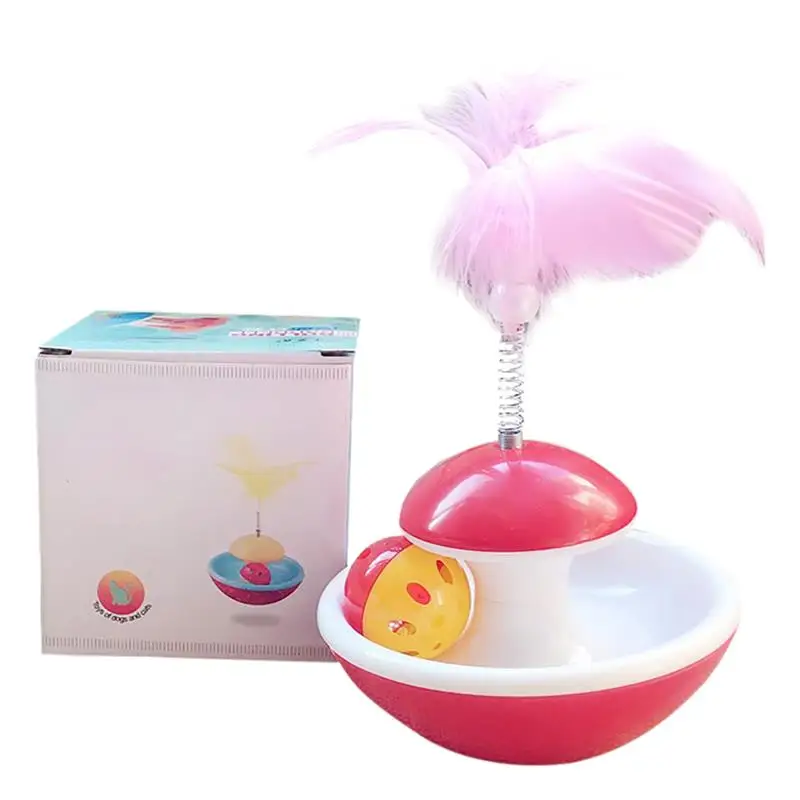 Kitten Toy Rolling Scratching Ball Funny Pet Cat Kitten Play Dolls Tumbler Ball Pet Cat Toys Interactive Feather Ball Toy