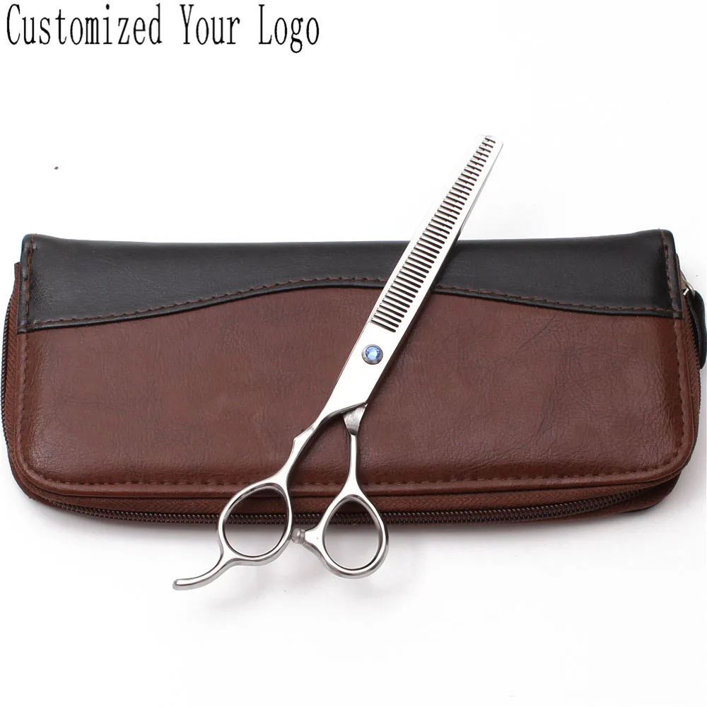 Ножницы для стрижки волос с левой ручкой из нержавеющей стали гравировкой и